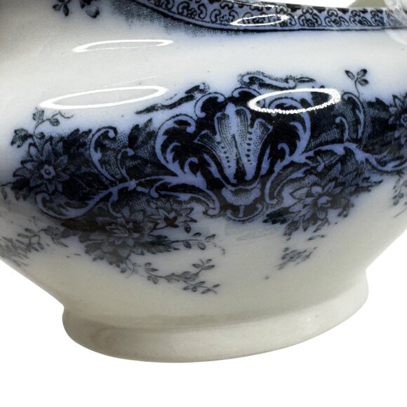 Antique Marlborough England Flow Blue Gravy Boat Porcelain  John Maddock & Sons - Picture 12 of 14